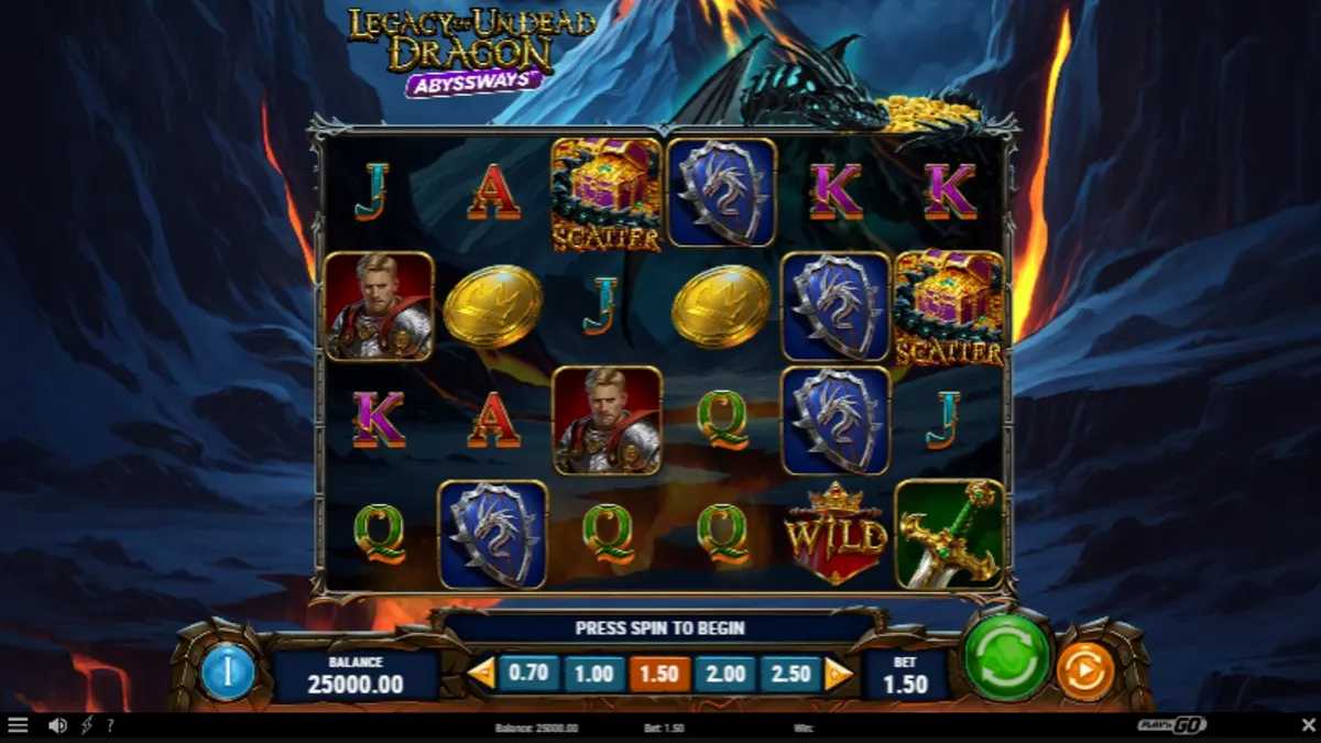Tampilan visual naga mayat hidup dalam slot Legacy of Undead Dragon Abyssways