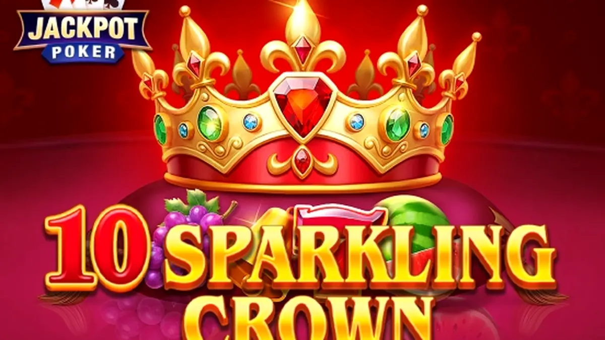 Tampilan visual slot 10 Sparkling Crown dengan simbol buah dan mahkota emas yang berkilau